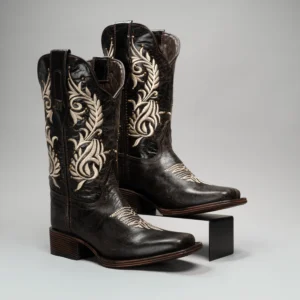 Handcrafted Tobacco Fish Cowboy Boots