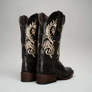Handcrafted Tobacco Fish Cowboy Boots