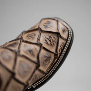 Men’s Handcrafted Pirarucu Fish Cowboy Boots Oryx