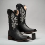 Women’s Embroidered Square Toe Fish Cowboy Boots