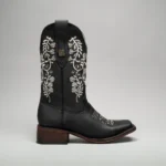 Women’s Embroidered Square Toe Fish Cowboy Boots