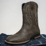 Handmade Western Fish Boots for Men - Cowboy Ankle Boots