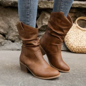 Western PU Leather Cowboy Boots
