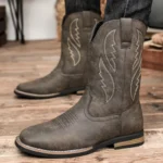 Handmade Western Fish Boots for Men - Cowboy Ankle Boots