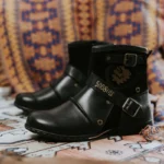 Retro PU Leather Cowboy Ankle Boots