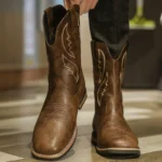 Handmade Western Fish Boots for Men - Cowboy Ankle Boots