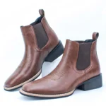Handmade Slip-On Cowboy Boots with Square Toe