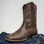Handmade Western Fish Boots for Men - Cowboy Ankle Boots
