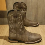 Handmade Western Fish Boots for Men - Cowboy Ankle Boots