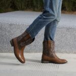 Men’s Western Fish Cowboy Boots With Square Toe