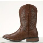 Square Toe Western Short Boots with Embroidered Detailing