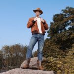 Men’s Western Fish Cowboy Boots With Square Toe