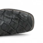 Men’s honey pirarucu fish embossed leather square toe boots