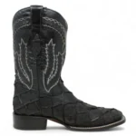 Men’s honey pirarucu fish embossed leather square toe boots
