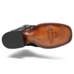 Men’s honey pirarucu fish embossed leather square toe boots