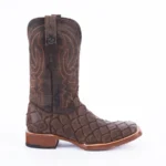 Men’s Orix monster fish leather square toe western boots side veiw